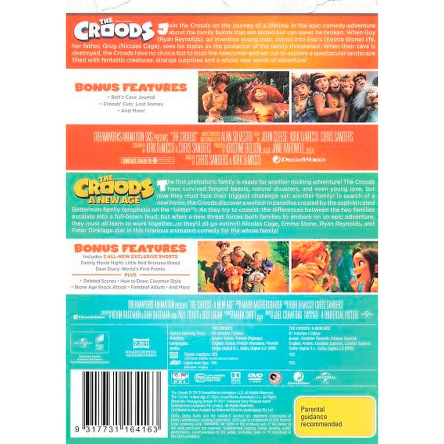 2 Movie Franchise Pack (The Croods / The Croods: A New Age) DVD Box Set