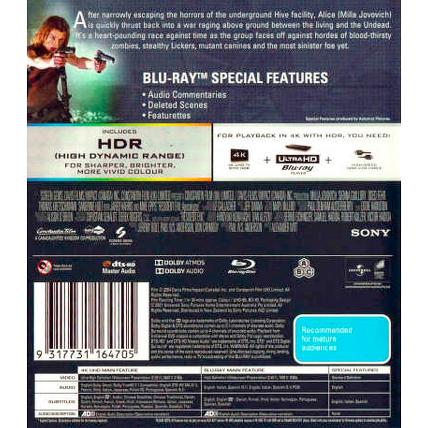 Resident Evil: Apocalypse 4K UltraHD + Blu-Ray