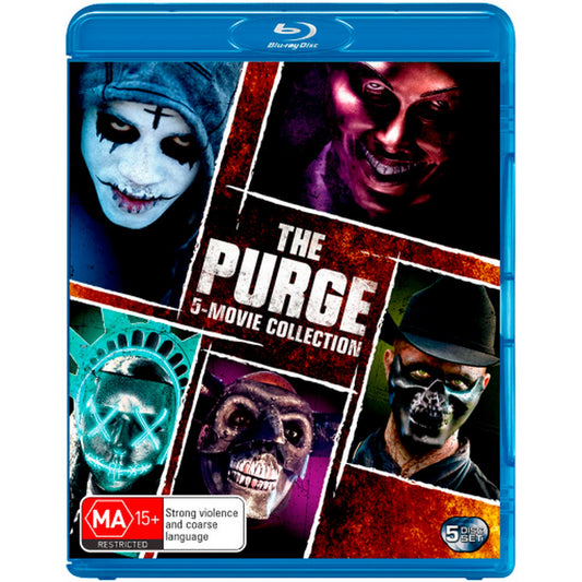 The Purge: 5 Movie Collection - The Purge / The Purge: Anarchy / The Purge: Election Year / The First Purge / The Forever Purge Blu-Ray Box Set