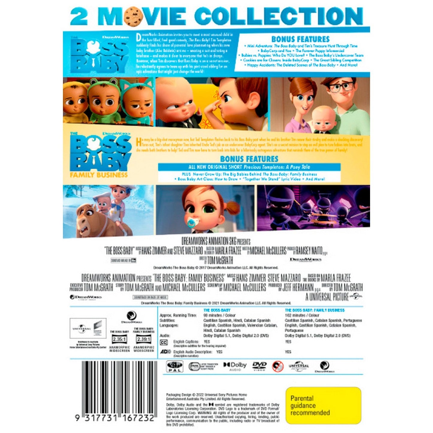 2 Movie Franchise Pack: The Boss Baby / The Boss Baby: Family Business DVD Box Set