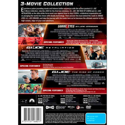 3 Movie Franchise Pack (Snake Eyes: G.I. Joe Origins / G.I. Joe: Retaliation / G.I. Joe: The Rise of Cobra) DVD