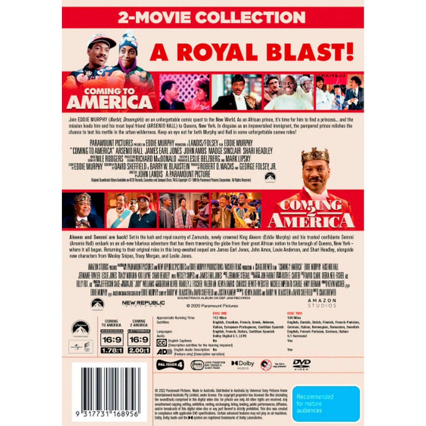 2 Movie Franchise Pack: Coming to America / Coming 2 America DVD Box Set