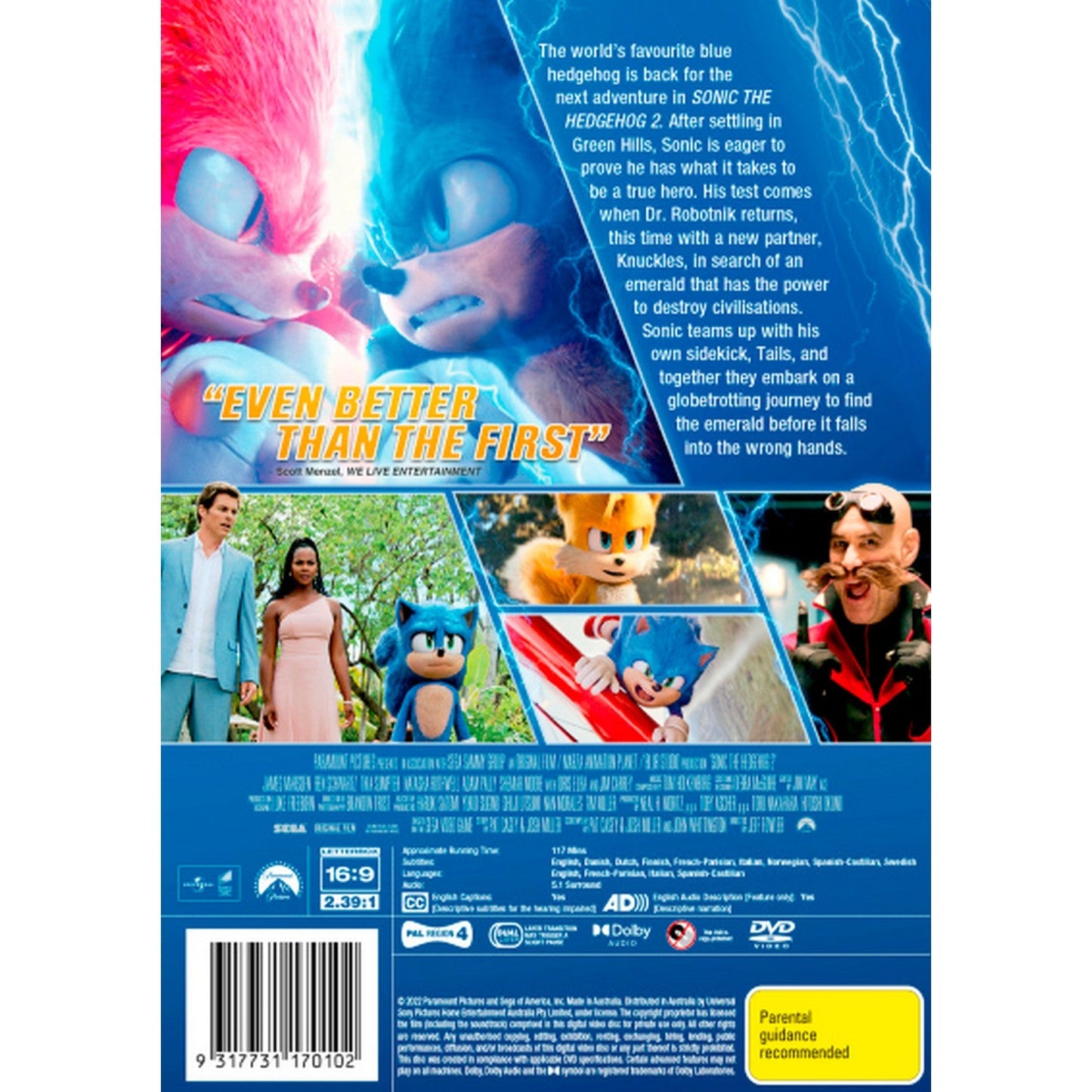 Sonic The Hedgehog 2 DVD