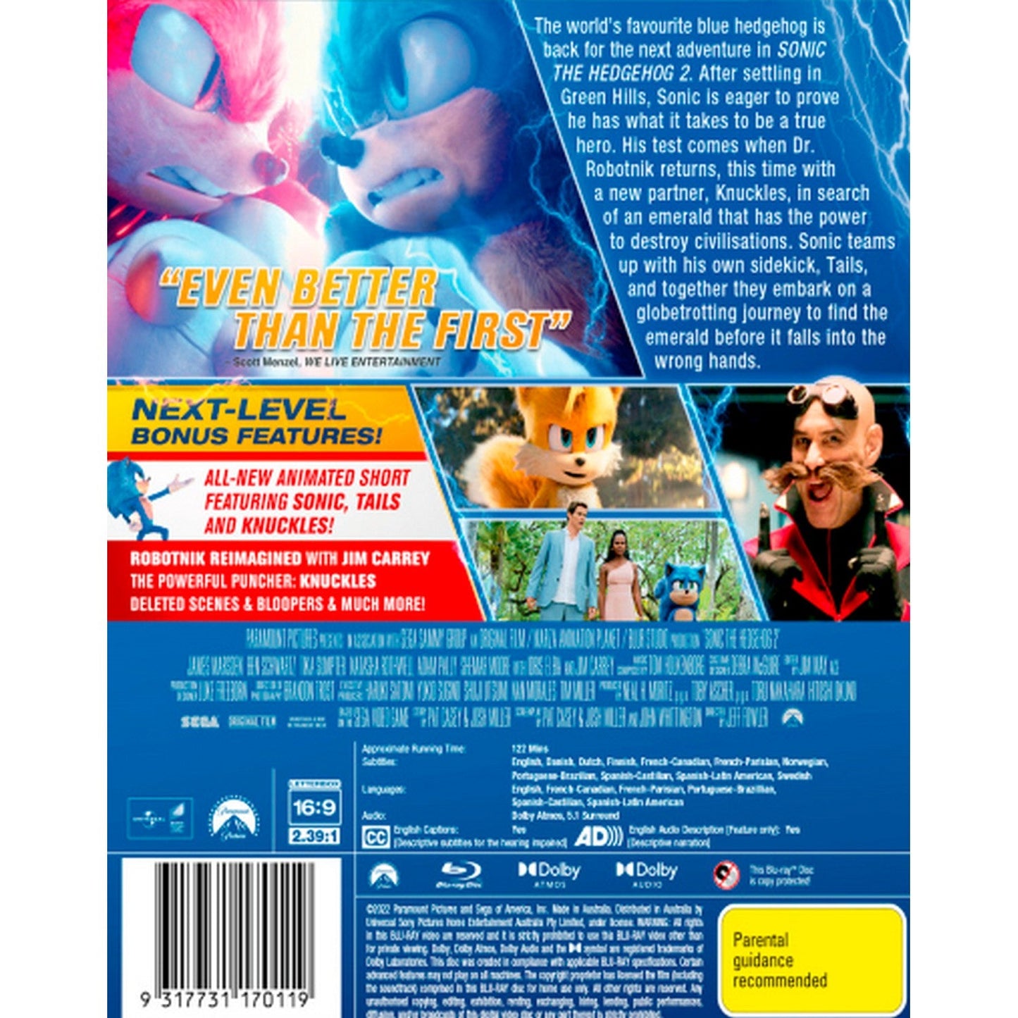 Sonic the Hedgehog 2 Blu-Ray