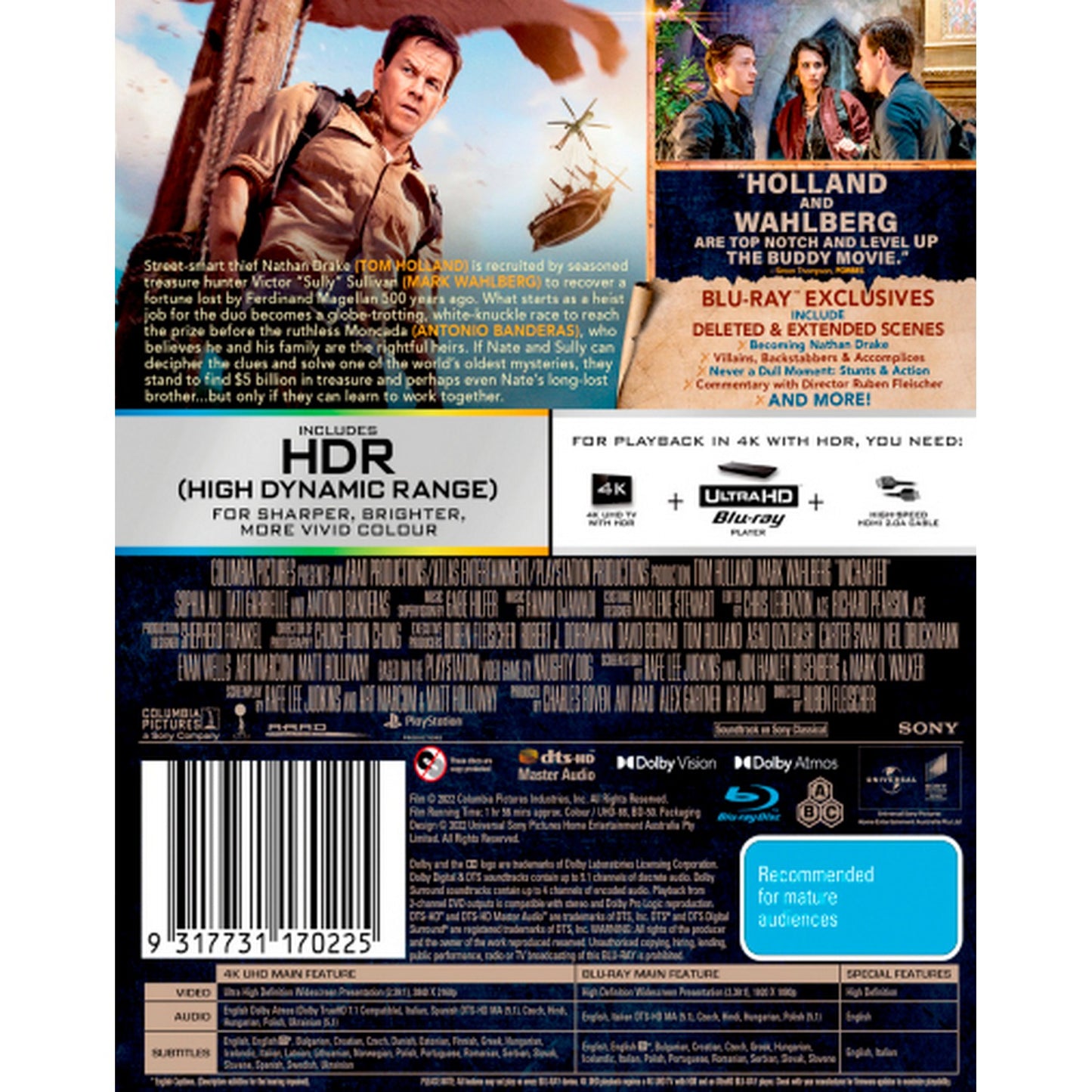 Uncharted 4K UltraHD + Blu-Ray