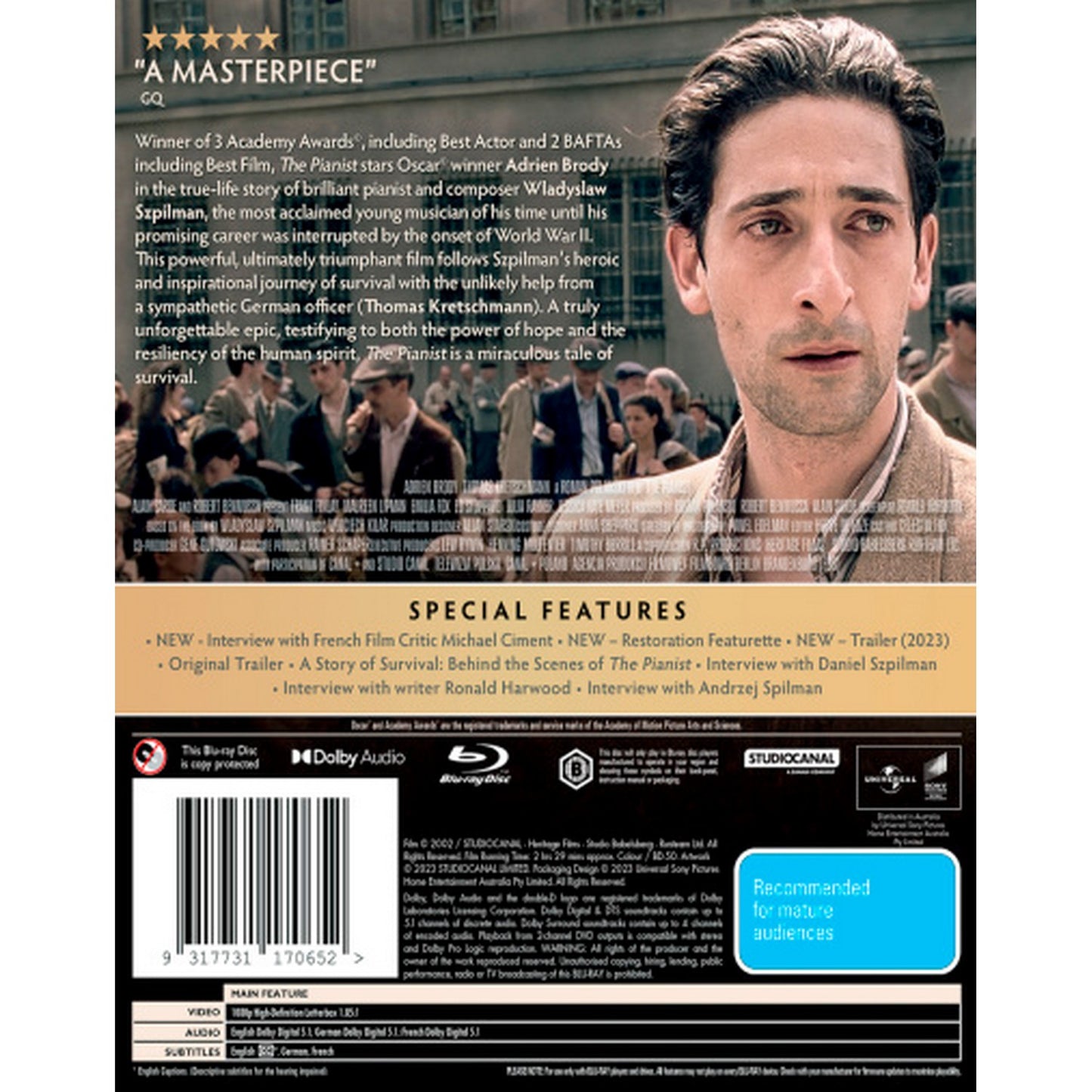 The Pianist (Classics Remastered) Blu-Ray