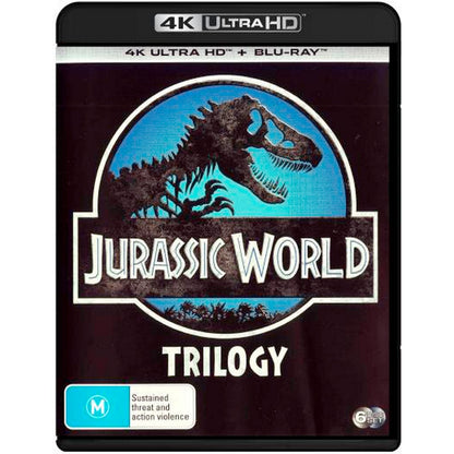 Jurassic World: Trilogy: Jurassic World / Jurassic World: Fallen Kingdom / Jurassic World: Dominion  4K UltraHD + Blu-Ray