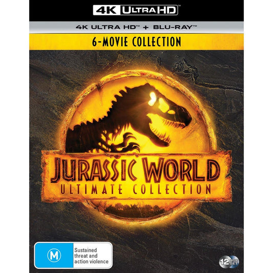 6 Movie Franchise Pack (Jurassic Park 1 ? 3 / Jurassic World / Jurassic World: Fallen Kingdom / Jurassic World: Dominion) 4K UltraHD + Blu-Ray Box Set