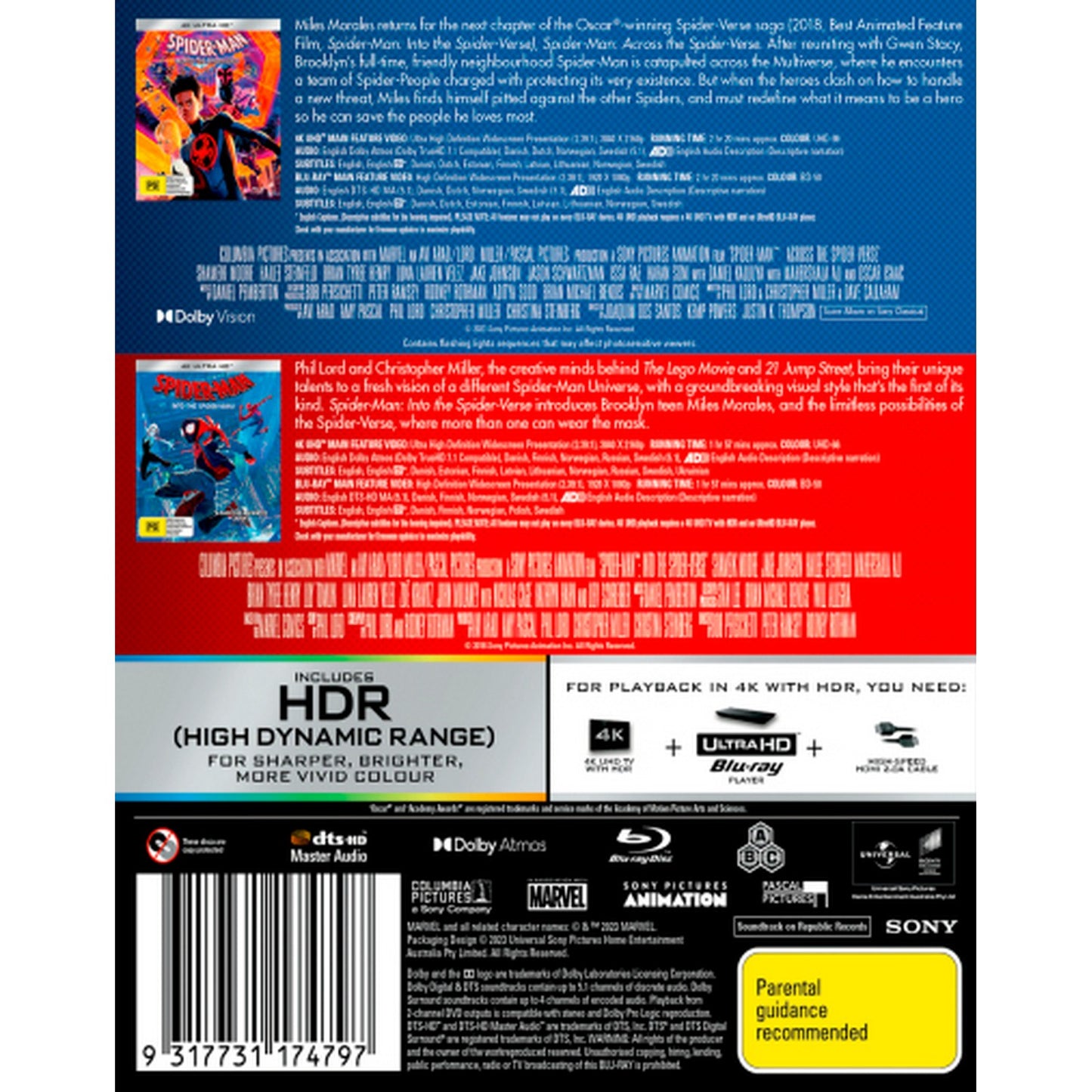 Spider-Man: Into the Spider-Verse / Spider-Man: Across the Spider-Verse - 2-Movie Collection 4K UltraHD + Blu-Ray Box Set