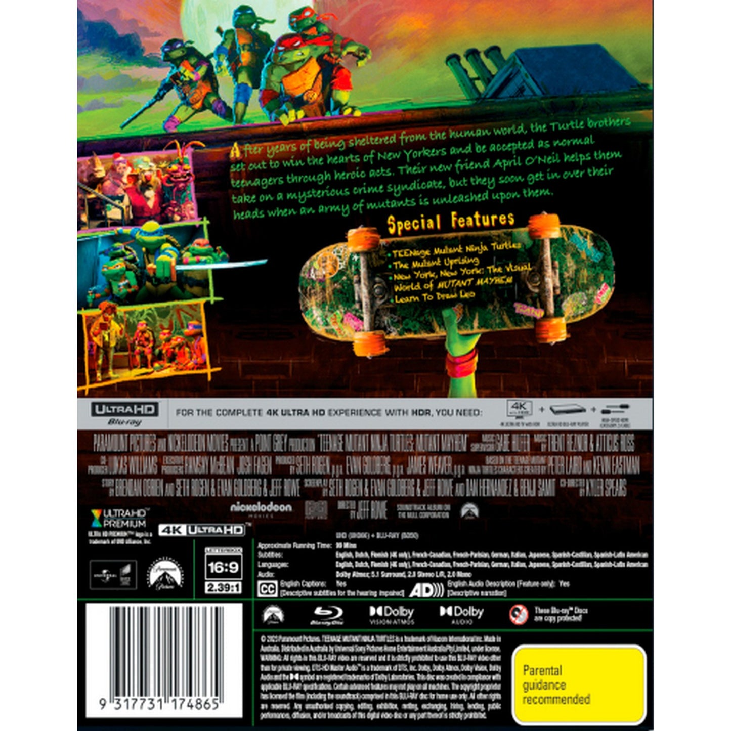 Teenage Mutant Ninja Turtles: Mutant Mayhem 4K UltraHD + Blu-Ray