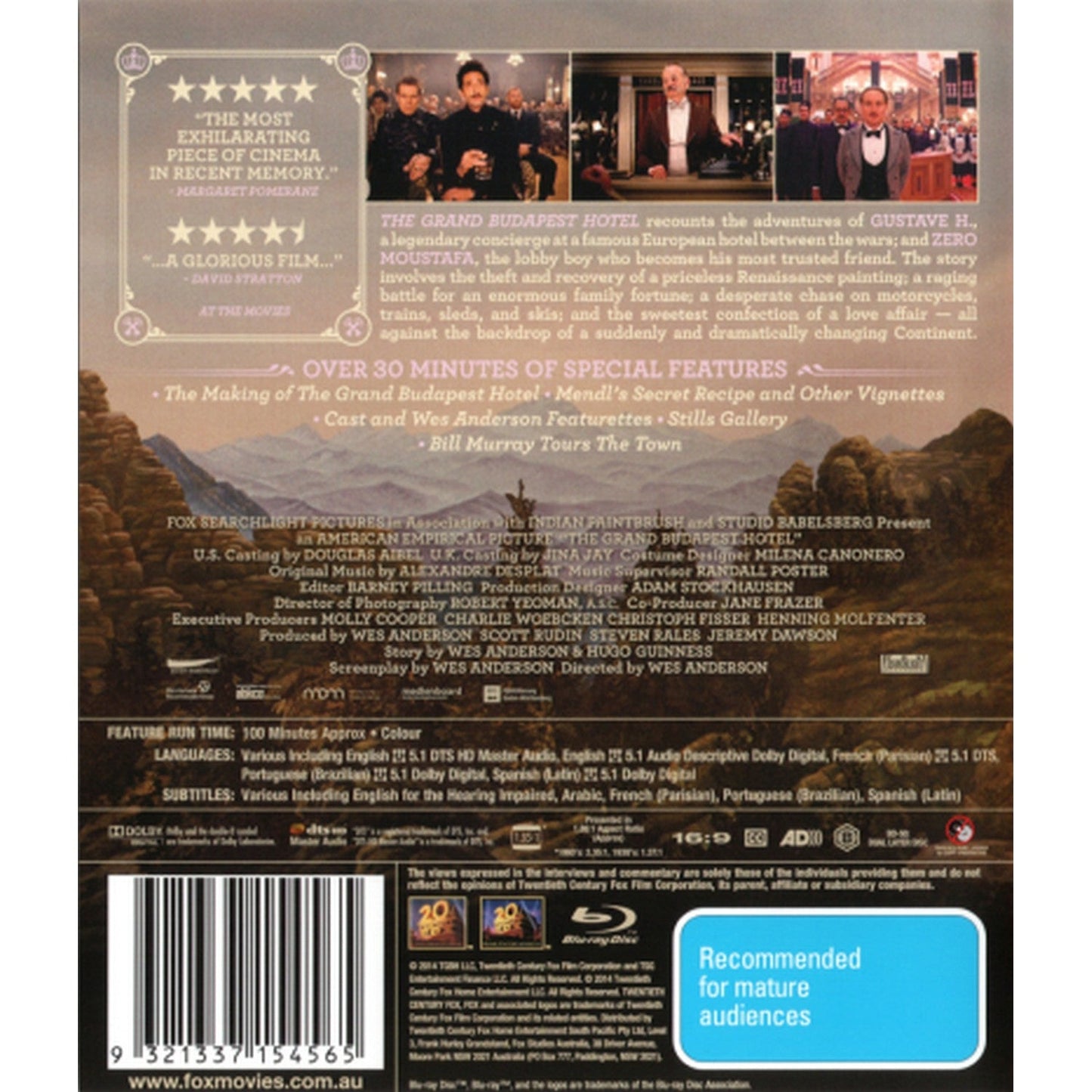 The Grand Budapest Hotel Blu-Ray