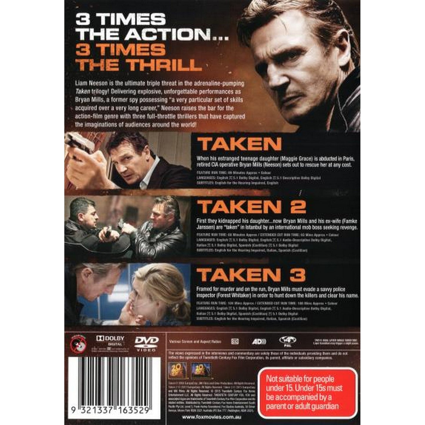 Taken Trilogy (Taken / Taken 2 / Taken 3) DVD