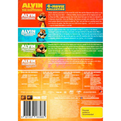 Alvin and the Chipmunks: 4 Movie Collection (Alvin and the Chipmunks / Chipwrecked / Squeakquel / The Road Trip) DVD