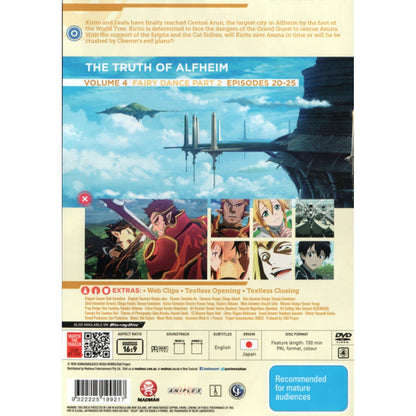 Sword Art Online: Volume 4 Fairy Dance Part 2 (Episodes 20-25) DVD