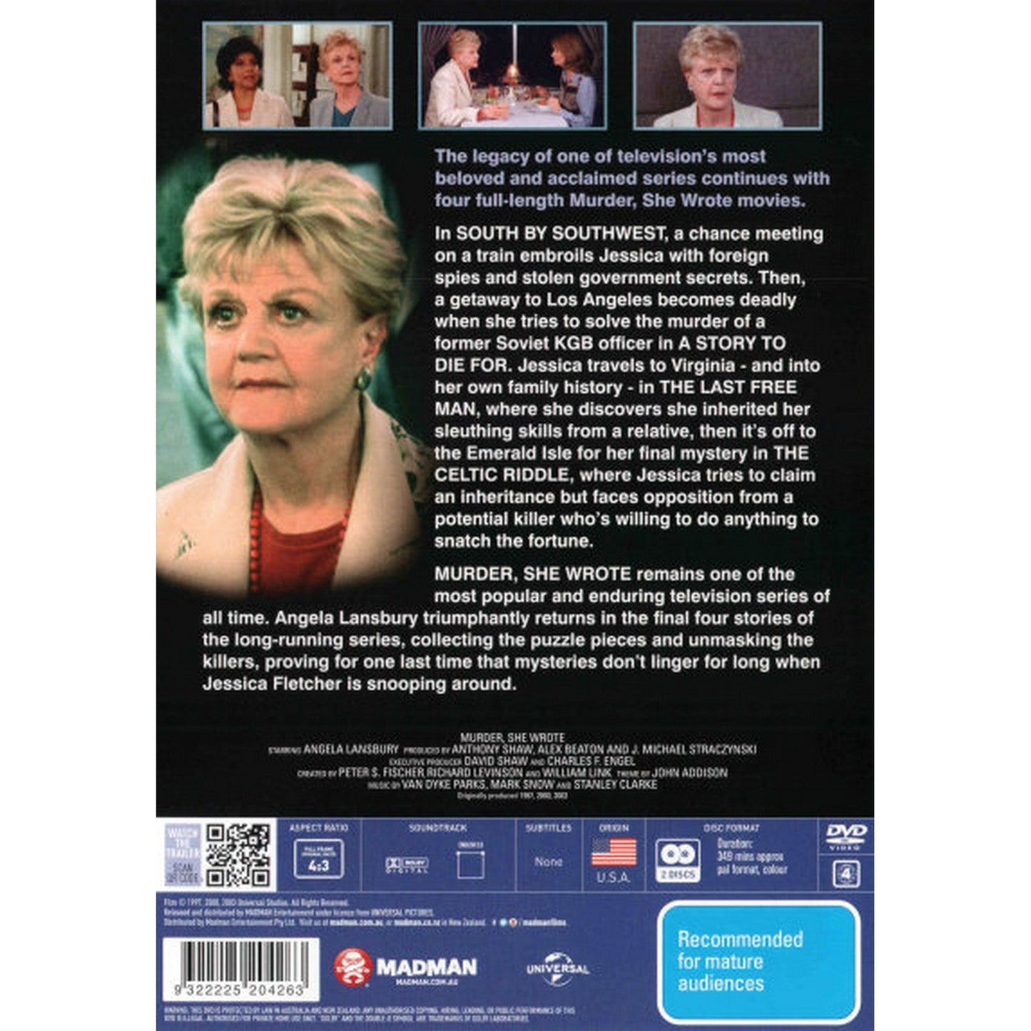 Murder, She Wrote: Final Movies Collection (South by Southwest/A Story to Die For/The Last Free Man/The Celtic Riddle) DVD