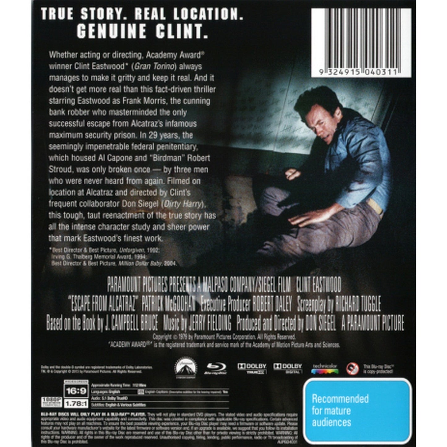 Escape from Alcatraz Blu-Ray