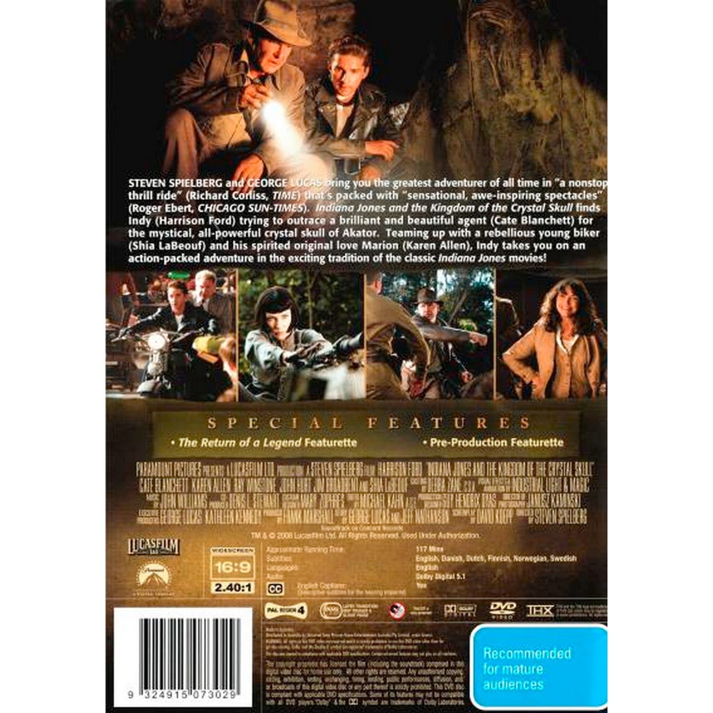 Indiana Jones and the Kingdom of the Crystal Skull DVD