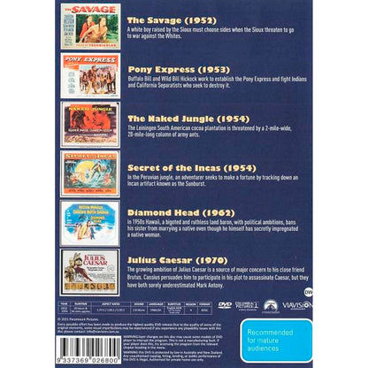 The Films of Charlton Heston: (The Savage/Pony Express/The Naked Jungle/Secret of the Incas/Diamond Head/Julius Caesar) DVD