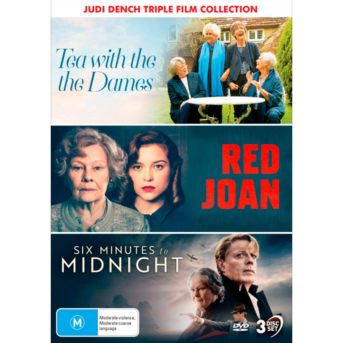 Judi Dench: Triple Film Collection (Tea With The Dames / Red Joan / Six Minutes To Midnight) DVD