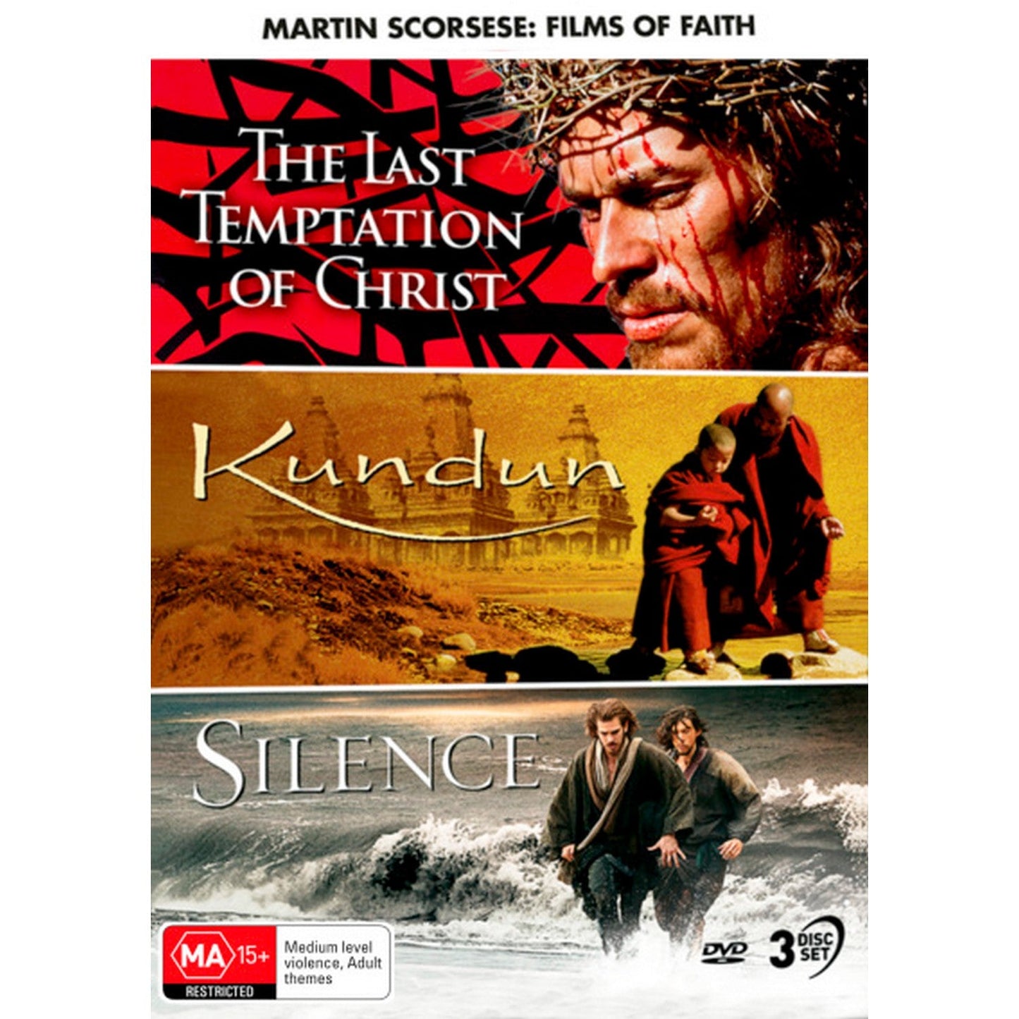 Martin Scorsese: Films of Faith (The Last Temptation of Christ / Kundun / Silence) DVD