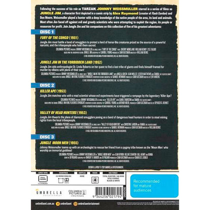 The Jungle Jim Movie Collection 3 (Forbidden Land/Fury of the Congo/Jungle Moon Men/Killer Ape/Valley of the Headhunters) DVD