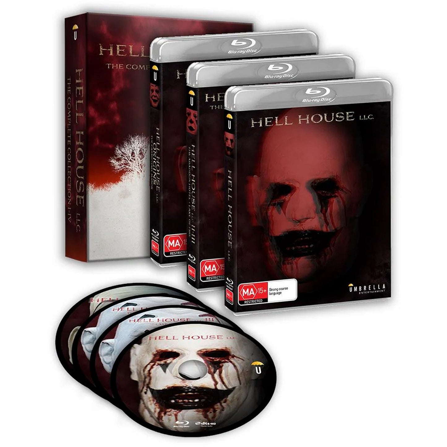 The Hell House Collection: I-IV (Hell House LLC / Hell House II: Abbadon Hotel / Hell House LLC III: Lake of Fire / Hell House LLC Origins: Carmichael Blu-Ray