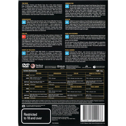 Jerry Bruckheimer: 8 Movie DVD Collection (The Rock/Armageddon/Con Air/Crimson Tide/Deja Vu/Gone in 60 Seconds/Pearl Harbor/Enemy of the State) DVD