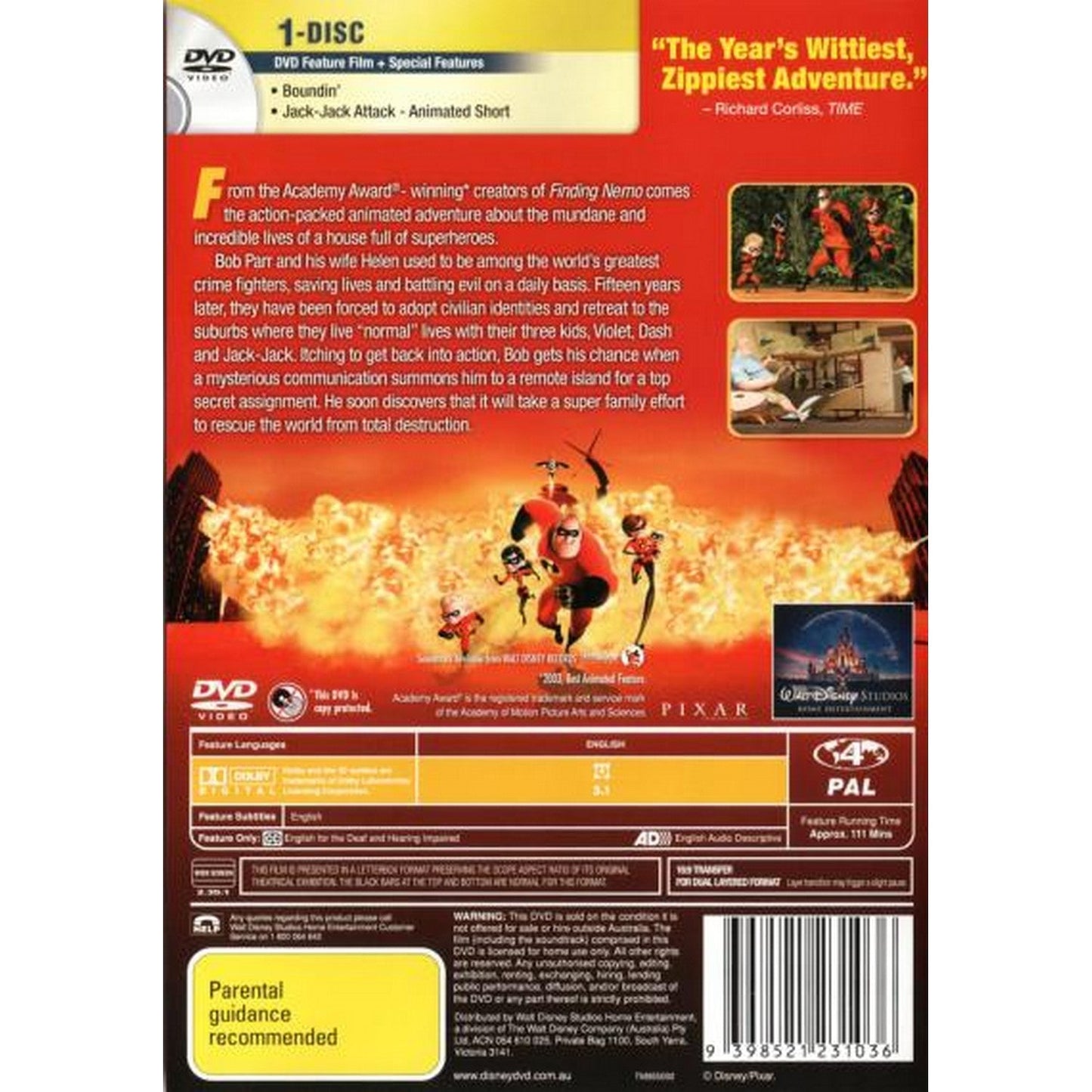 The Incredibles (Disney Pixar Classics) DVD