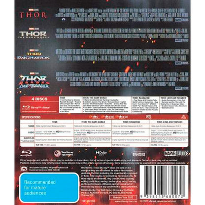 Thor: 4 - Movie Collection (Thor / Thor: Ragnarok / Thor: The Dark World / Thor: Love and Thunder) Blu-Ray