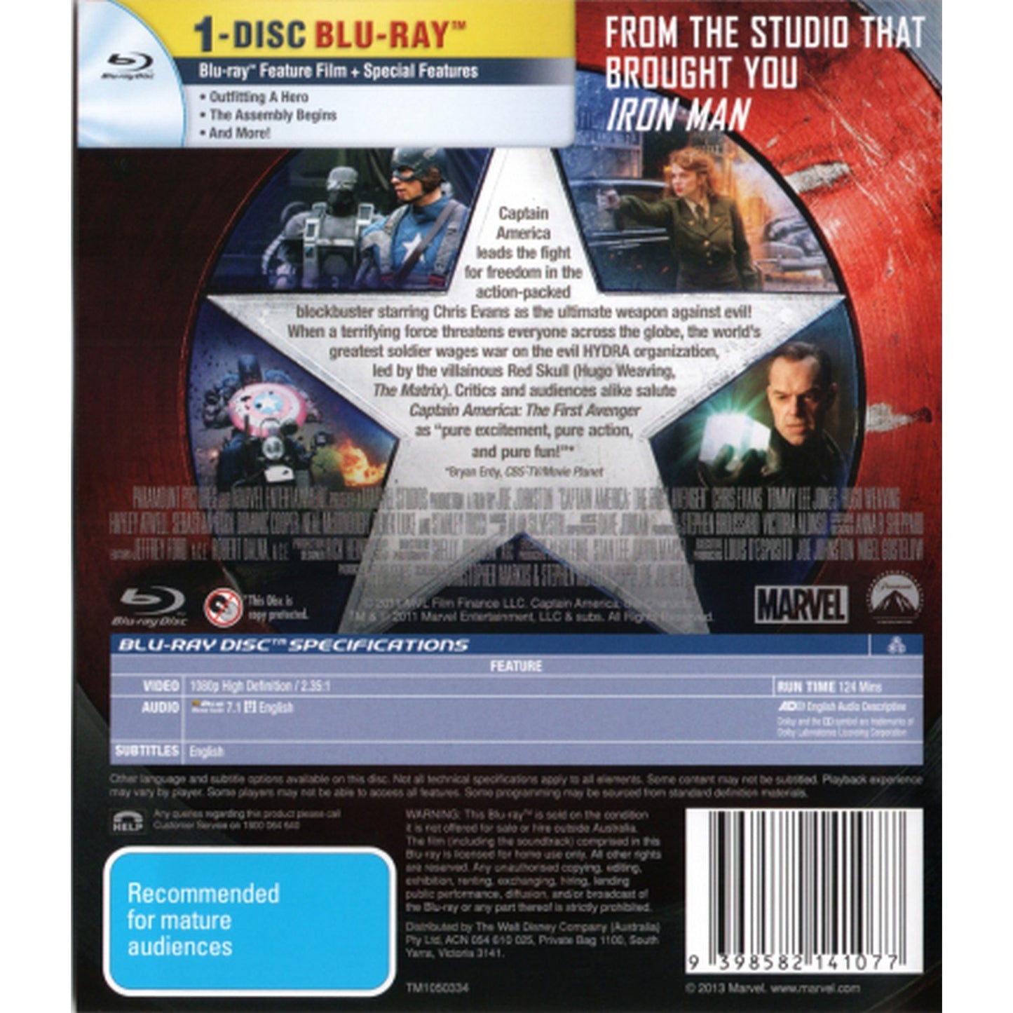 Captain America: The First Avenger Blu-Ray