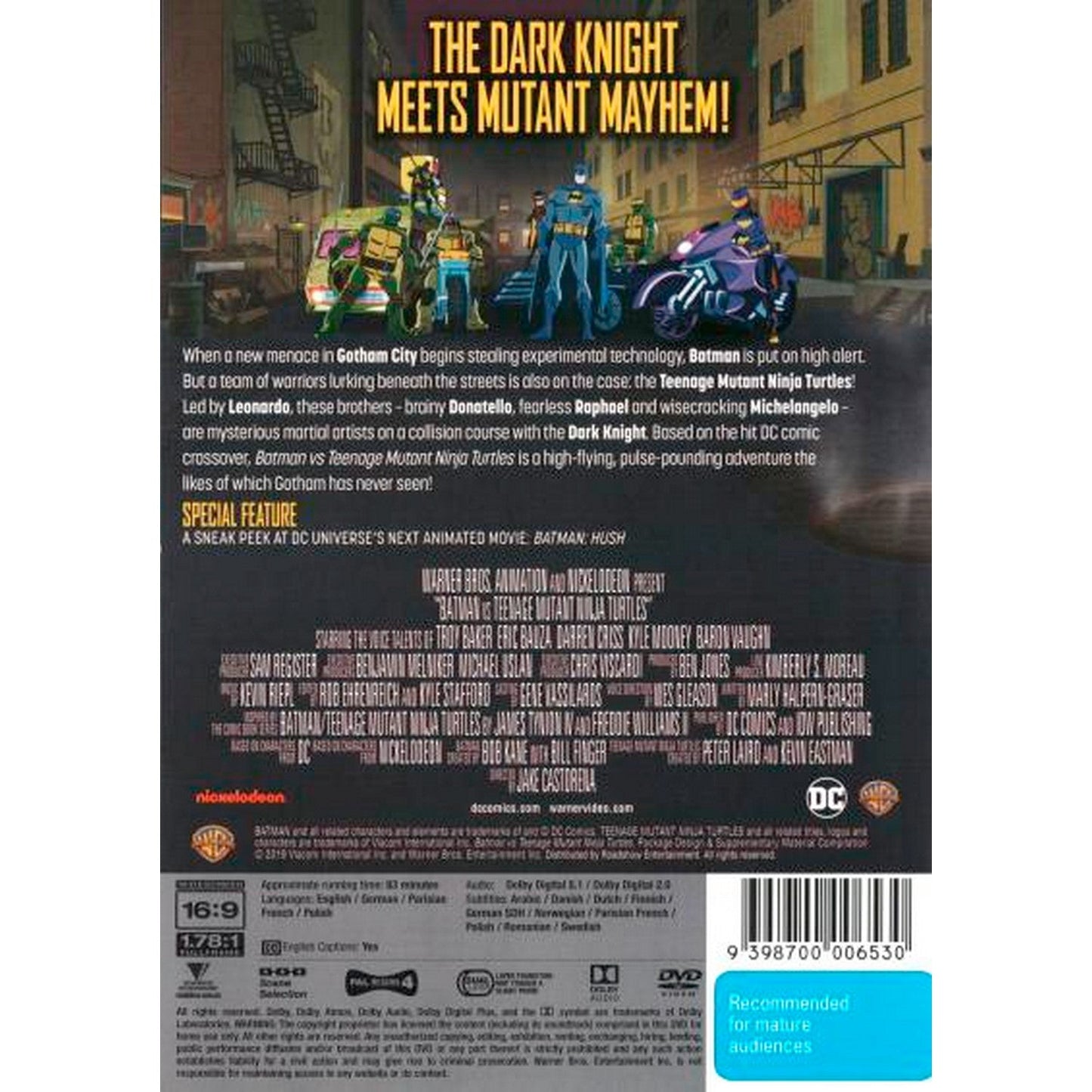 Batman vs Teenage Mutant Ninja Turtles (DC Animated Movie) DVD