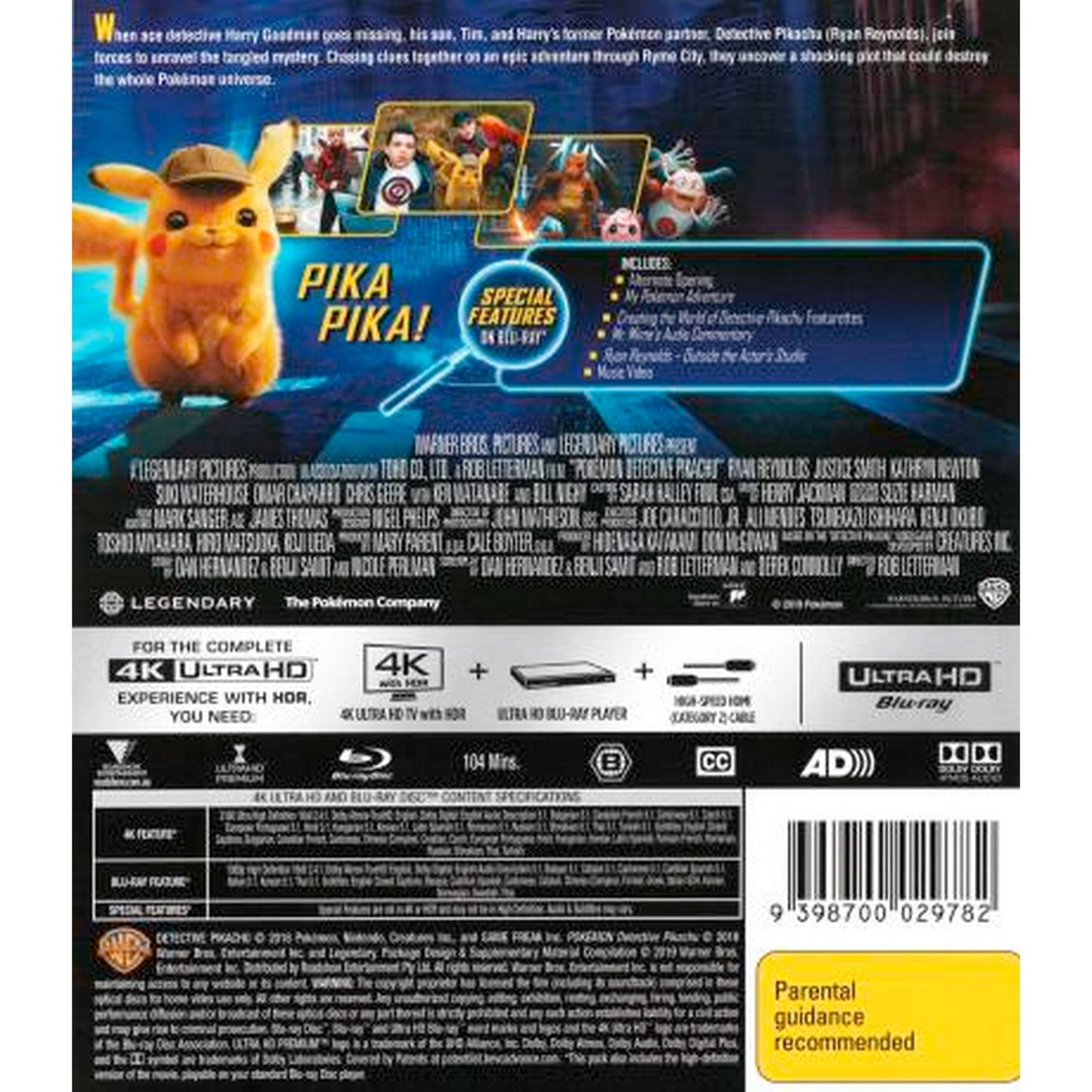 Pokemon: Detective Pikachu 4K UltraHD + Blu-Ray