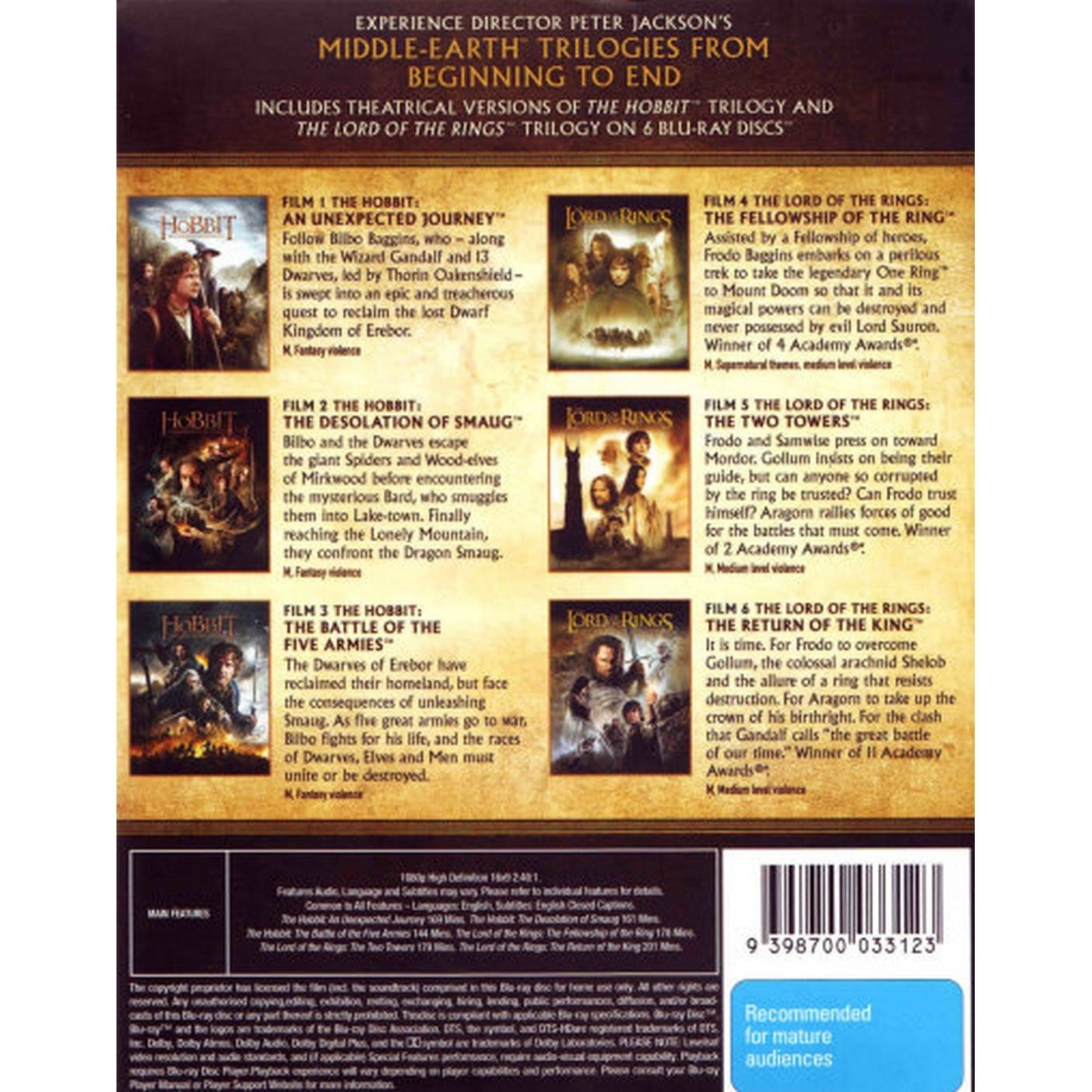 Middle Earth Collection Blu-Ray