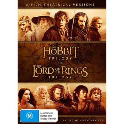 The Hobbit Trilogy and The Lord of the Rings Trilogy (6-Film Theatrical Versions) DVD