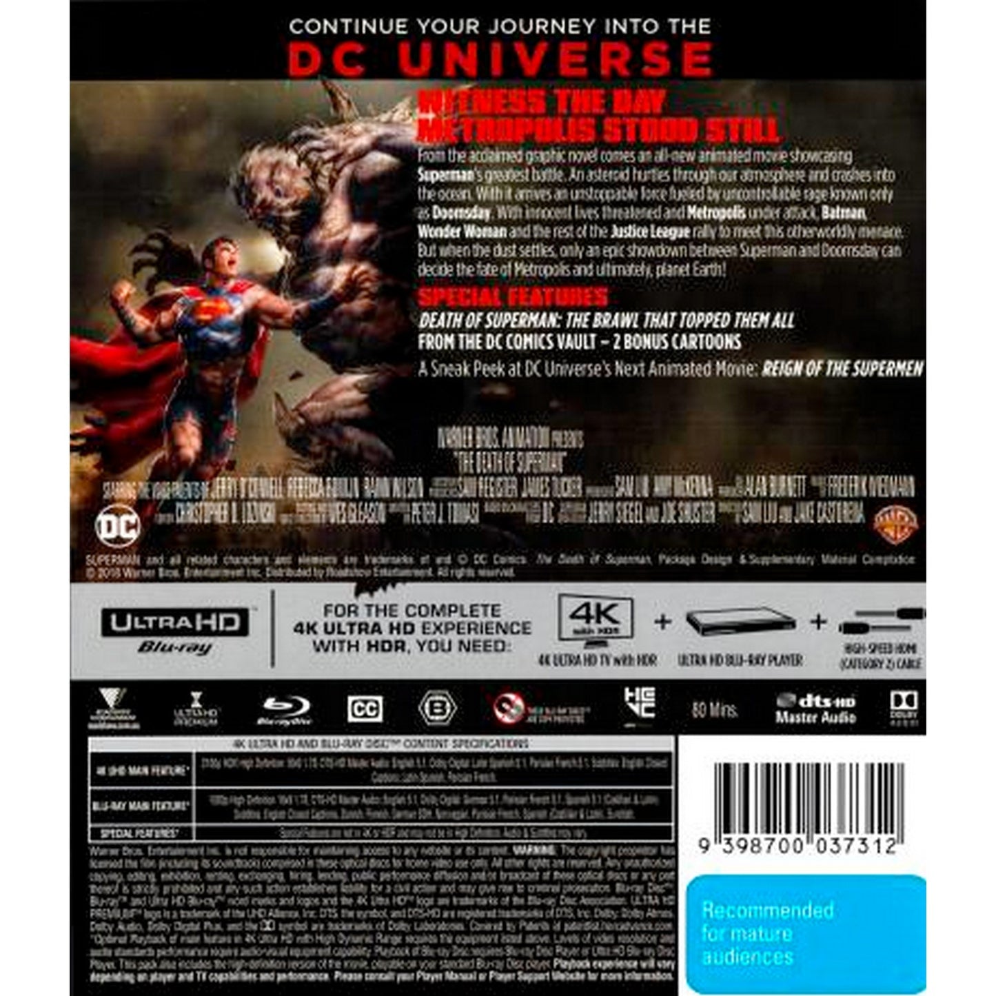 The Death of Superman (DC Universe Movie) 4K UltraHD + Blu-Ray