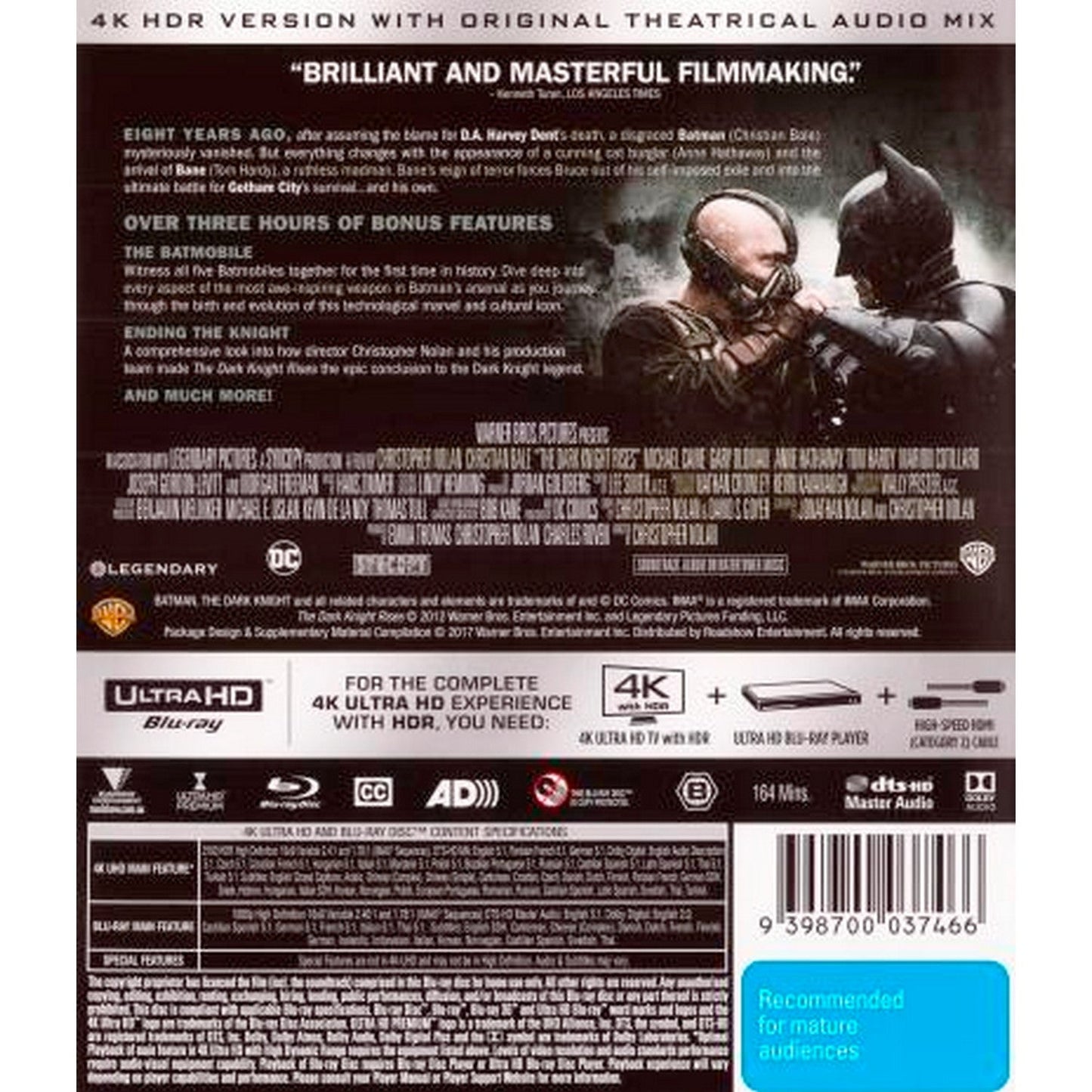 The Dark Knight Rises 4K UltraHD + Blu-Ray