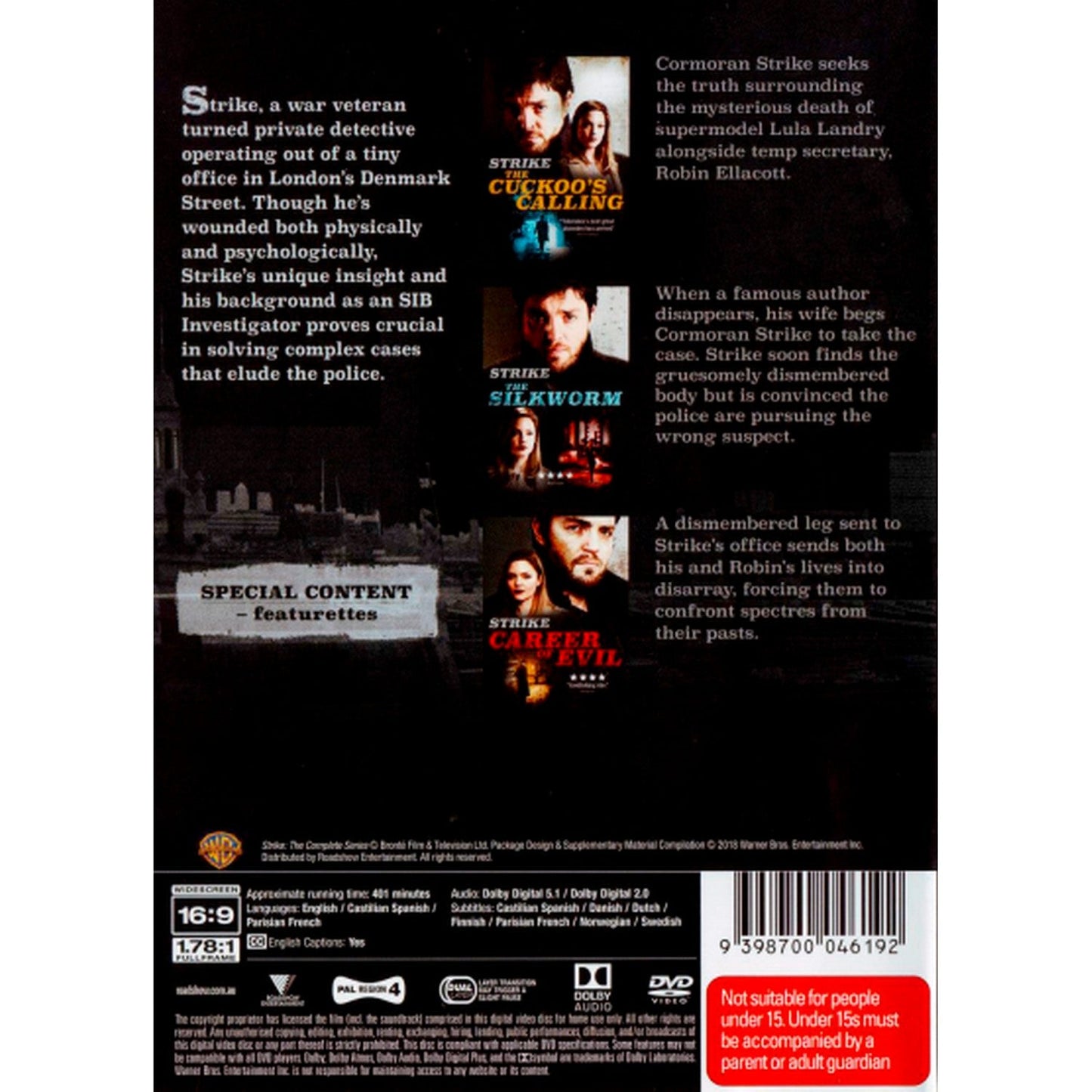 The Strike Series (The Cuckoo's Calling / The Silkworm / Career of Evil) DVD