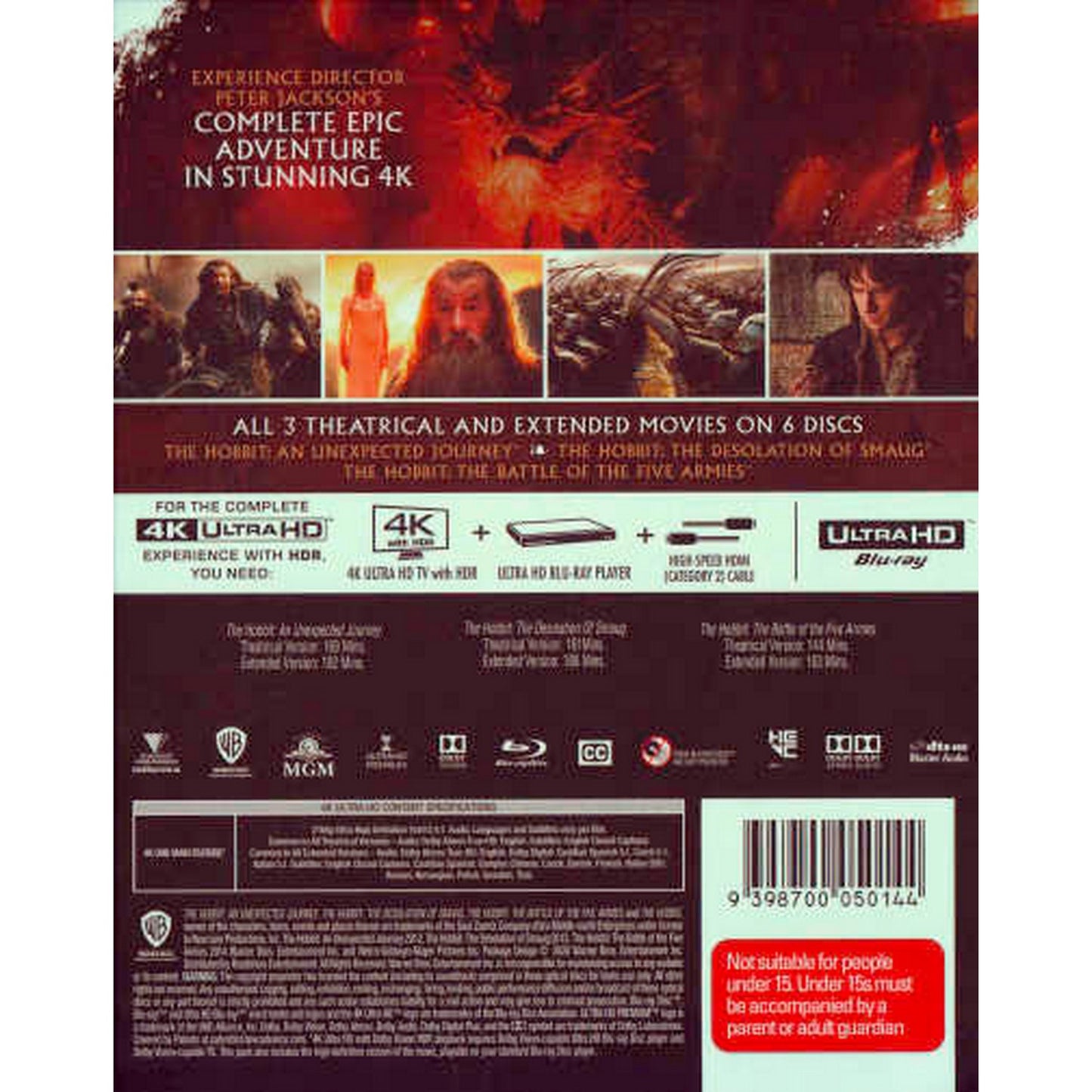 The Hobbit Trilogy (Theatrical + Extended) 4K UltraHD Box Set