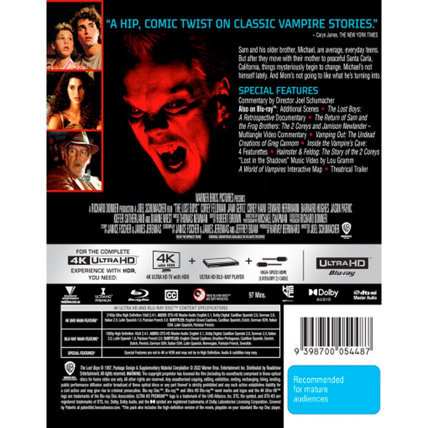 The Lost Boys 4K UltraHD + Blu-Ray