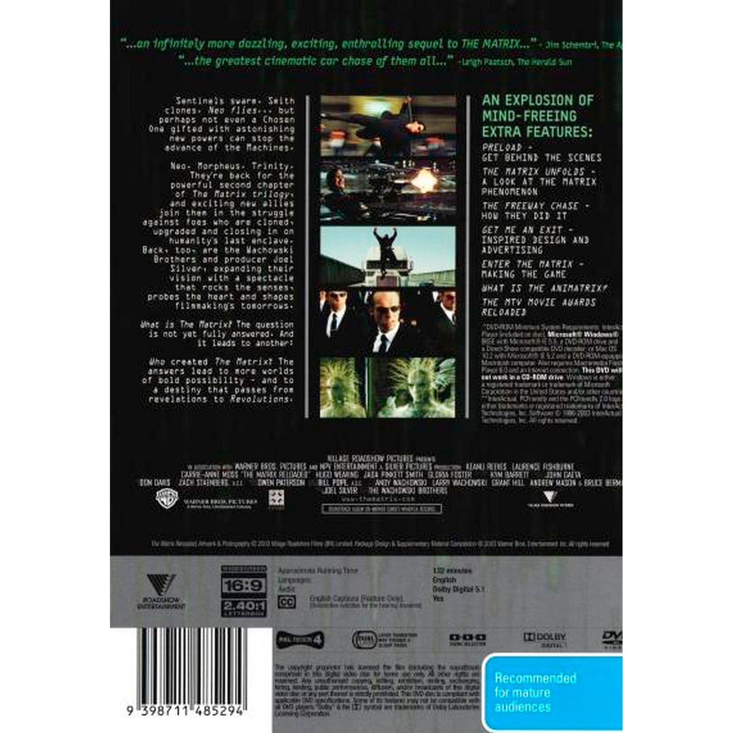 The Matrix: Reloaded DVD