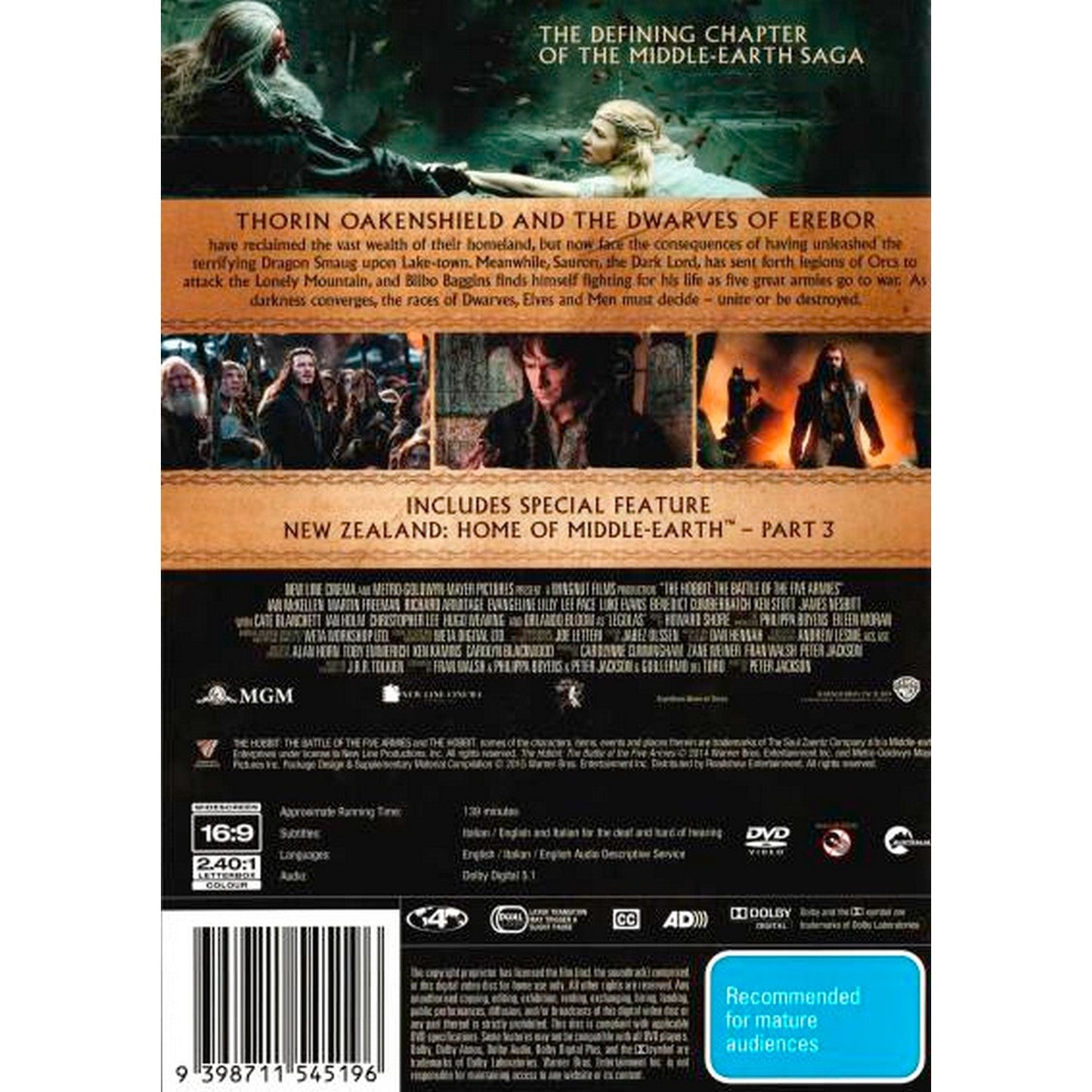 The Hobbit: The Battle of the Five Armies DVD