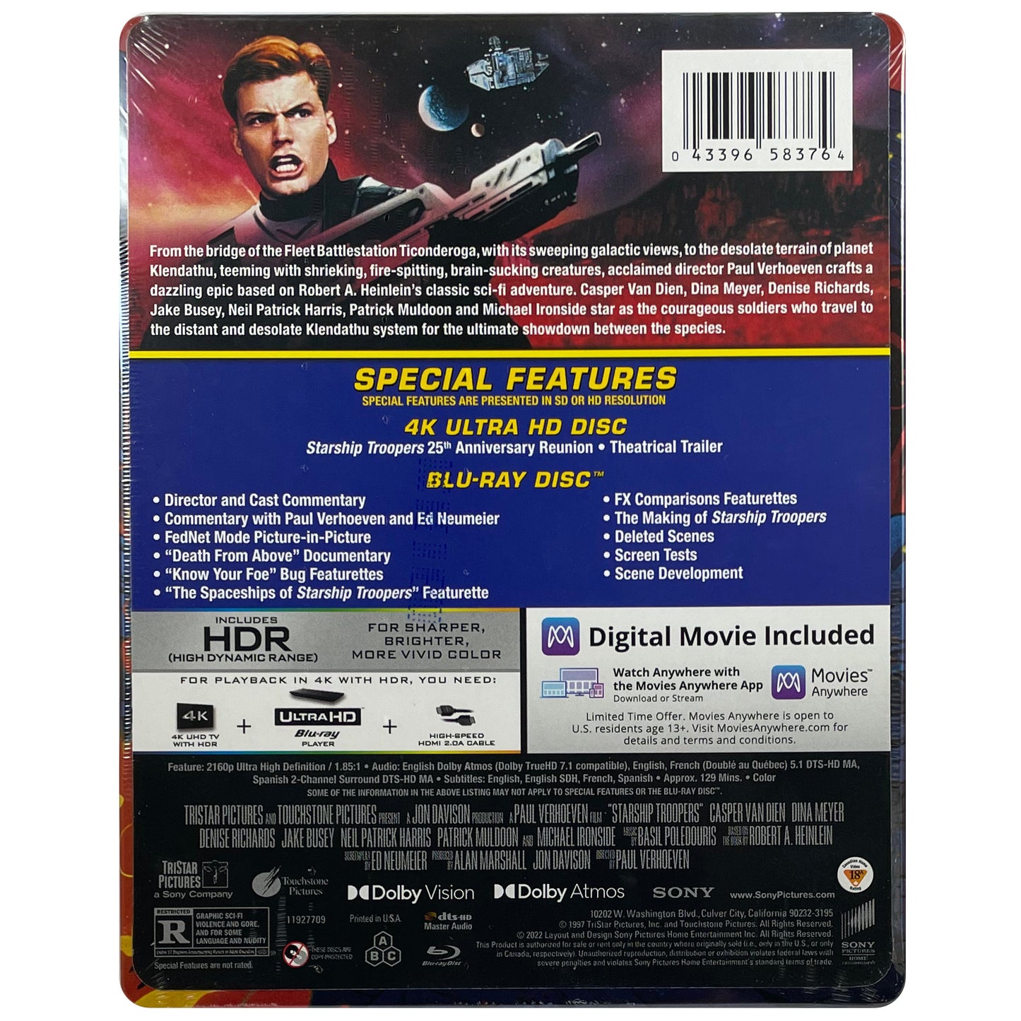 Starship Troopers 4K Steelbook - 25th Anniversary Edition – Metal Movies
