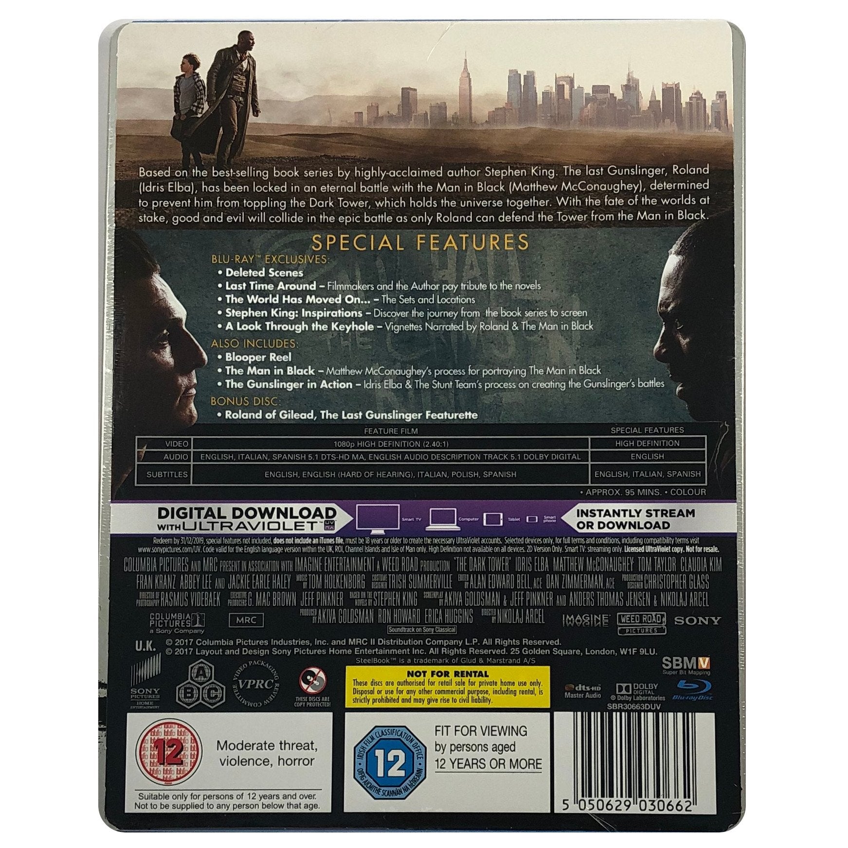 The Dark Tower Blu Ray Steelbook Metal Movies